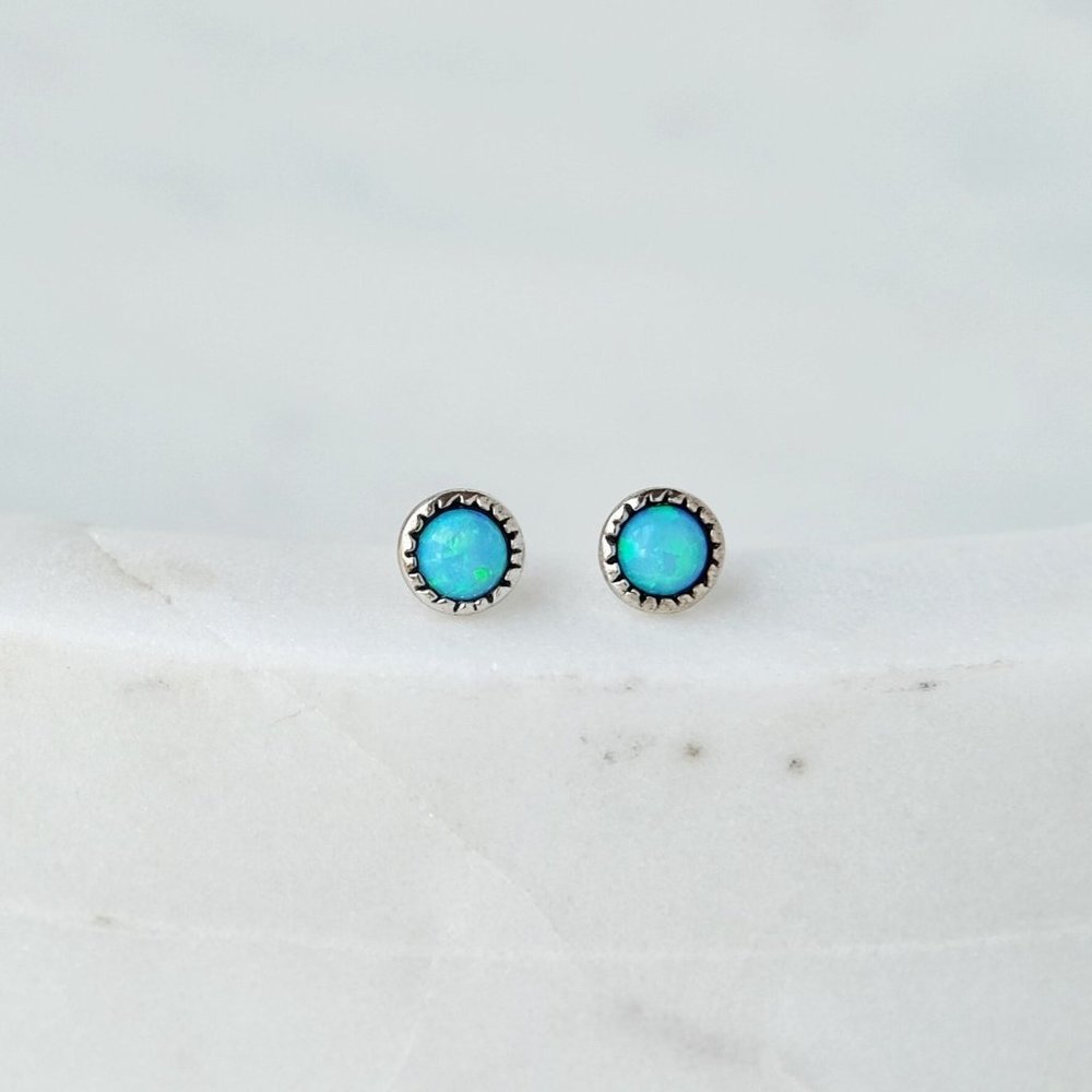 NEW Opal & Silver Earrings
